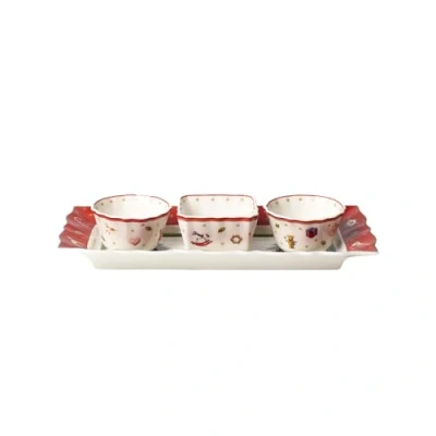 Image of Villeroy &amp; Boch Toy&#039;s Delight Dip Set 4 Pieces, Dipping Bowls with Tray, Premium Porcelain
