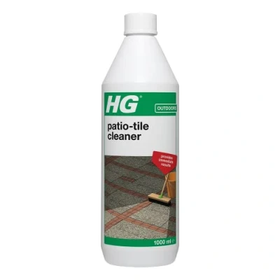 Image of HG Patio Tile Cleaner, Concentrated Floor Tiling Cleanser for Terrace Stones, Cleans Dirty, Dull Gravel &amp; Concrete Outdoor Paving Tiles, Fast Acting 1 Litre (183100106)