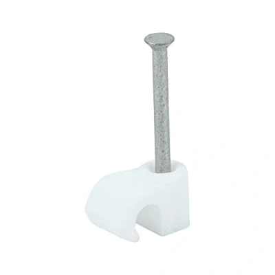 Image of 100 x Round Cable Clips White to fit 3.5mm