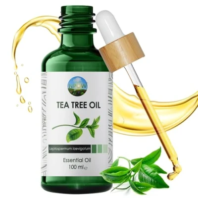 Image of NPOW Tea Tree Essential Oil, Oil for Skin, Hair, Face &amp; Nails, 100% Pure Therapeutic Grade Oils Diffuser, Humidifier, Aromatherapy, Leptospermum Laevigatum, 100ml