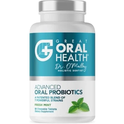 Image of Advanced Oral Probiotics for Mouth Bad Breath Treatment Supplement with BLIS K12 M18 Dentist Formulated 60 Tablets Mint Flavour eBook Included