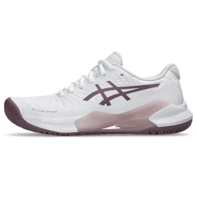 Image of Asics Gelchallenger 14 Multicourt tennis shoes, Women&#039;s, Size: 8.5, White/dusty mauve Textile/synthetics