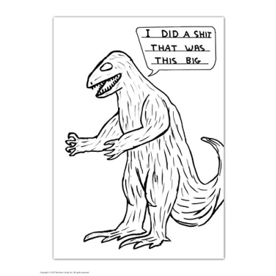 Image of FunnyRude Humorous &#039;David Shrigley Dinosaur Sh*t&#039; Novelty Postcard
