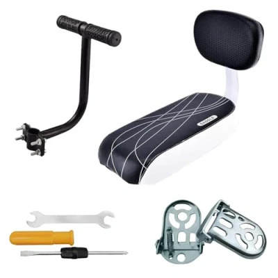 Image of auvstar Child Bicycle Seat,Bike Back Seat Accessories set,Bicycle Handle, Kids Saddle Electric Bike Children Safety Rear Cushion Safe Comfortable for Girl/Boy.