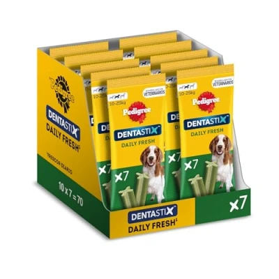 Image of Pedigree Dentastix Fresh Daily Dental Chews Medium Dog, 70 Sticks 12 x 128 g