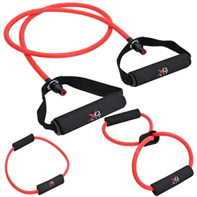 Image of Gr8 Fitness 3 Piece Resistance Band Tubes Expander Set Gym Home Muscle Pull Stretcher Puller Chest Body Strength Training Exerciser