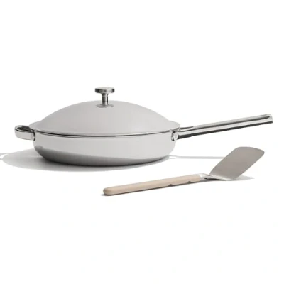 Image of Our Place Titanium Large Always Pan Pro 32cm (4L) No Coating Nonstick Tri Ply &amp; Stainless Steel Safe for Oven, Induction All Cooktops up to 538C Includes Spatula Chrome