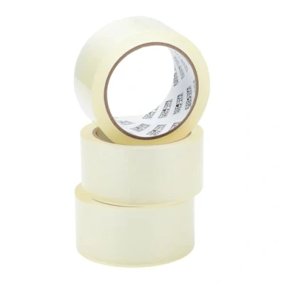 Image of Fit for The Job Clear Parcel Tape Durable and Reliable Packing Strong Moving House, Premium Packaging Tape, Ideal Secure &amp; Efficient Packing, 48mm x 66m, 3 Rolls