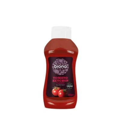 Image of 12 Pack of Gluten Free Biona Organic Ketchup Classic Squeezy 560 g