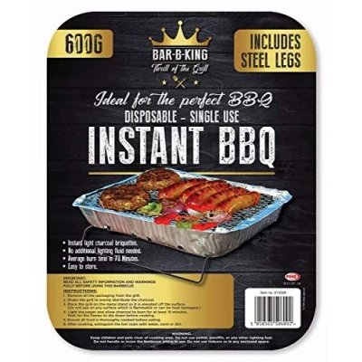 Image of PMS 910058 Bar b king Instant Bbq With Steel Legs 1pc. Accessory, Silver