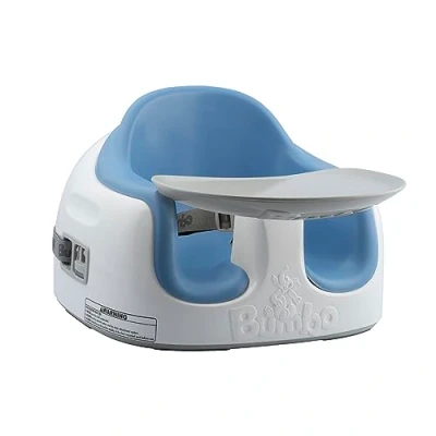 Image of Bumbo Booster Seat with Removable Tray for Toddlers &amp; Babies Between 6 to 36 Months Baby Dining Chair Safety Harness Multi Purpose Floor Powder Blue