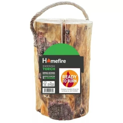 Image of Camping Outdoor Cooking Log Swedish Torch For Fire Heat BBQ Firepit Wood Burner Garden Kiln Ready To Use