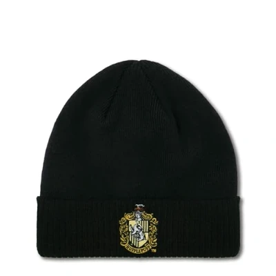Image of Logoshirt®️ Harry Potter Crest Hufflepuff Logo Beanie I Knitted Hat Men &amp; Women Embroidered Licenced Original Design Black
