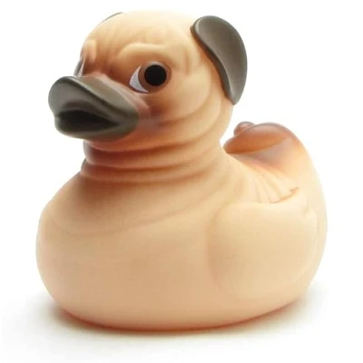 Image of Rubber Duck Pug I Squeaky Ducks L: 9 cm Includes Bath Keyring in Set Multicoloured