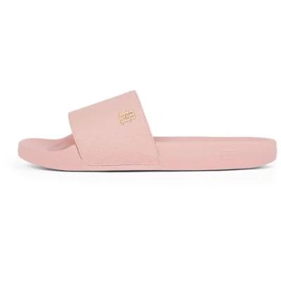 Image of TOMMY HILFIGER Women’s Elegant Monogram Pool Slides, Pink (Foggy Pink), 3.5