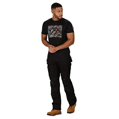 Image of Regatta Professional Men&#039;s Durable Incursion Work Trousers Black, Size: 34 L