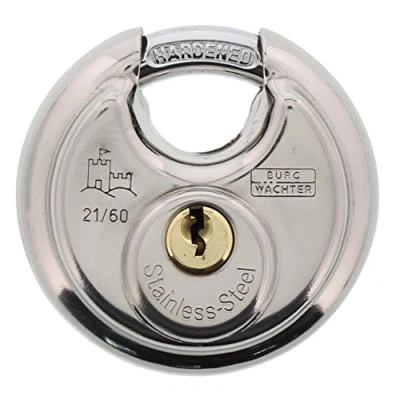 Image of BURG WÄCHTER Lock, Shackle Strength 8 mm, Cut Resistant, 2 Keys, Circle 21 60 SB