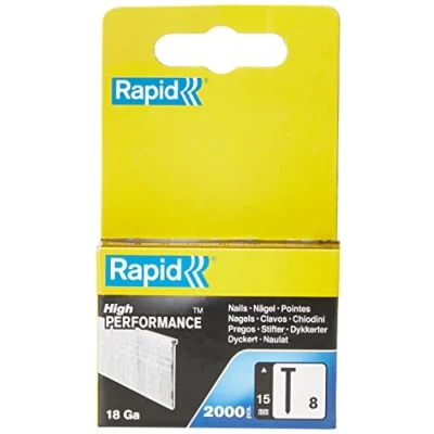 Image of Rapid High Performance No. 8 Galvanised Steel Brad Nails, Length: 15 mm, 5000811, Pack of 2000