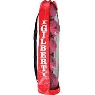 Image of Gilbert Netball Tubular Ball Tube Holdall RED