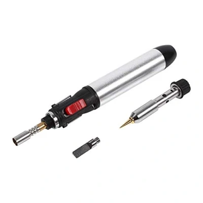Image of Soldering Iron Kit, 4 in 1 Cordless Butane Gas Kit Temperature Adjustable Welding Torches Tool, Iron,