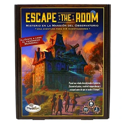 Image of ThinkFun Escape the Room: Mystery in Observatory Mansion, Logic &amp; Research Game, Board Game for Kids Adults, 3 8 Players, Age 10+