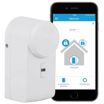 Image of eqiva Bluetooth smart door lock drive, white, 142950A0, 5.6 x 5.2 11.4 cm