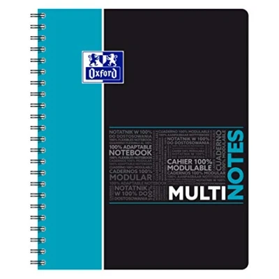 Image of Oxford Students Spiral Notepad Multinote A4+ 160 Pages Large Squared Seyès Notebook with 3 Dividers