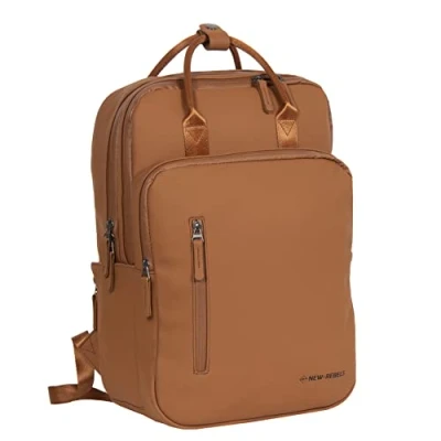 Image of New Rebels William Rucksack School Bag Cognac 20 L Water Repellent, brown