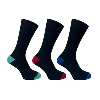Image of Flexitop Men&#039;s Socks 3 Pairs U.K. Size 6 11 socks, soft hold, comfort grip (Standard, Multi Heel &amp; Toe)