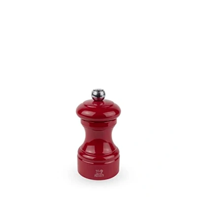 Image of PEUGEOT Bistro 10 cm Pepper Mill Classic Grind System Made with PEFC Certified Wood Lifetime Guaranteed Mechanism in France Bistrorama Passion Red Colour