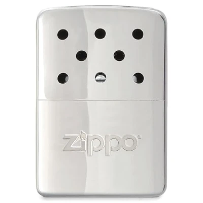 Image of Zippo 6 Hour Refillable Hand Warmer Flameless Heat &amp; Odorless For Cold Weather Activities Lighter Fuel Rechargeable Durable Metal High Polish Chrome