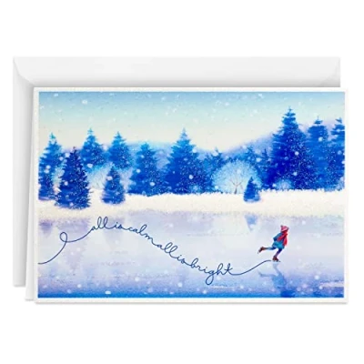 Image of Hallmark Boxed Holiday Cards, Ice Skating (40 Cards with Envelopes)