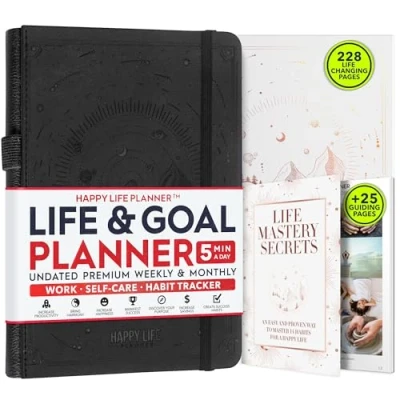 Image of Life Mastery Planner A 12 Month Journey to Crush Your Goals, Increase Productivity, Passion, Success &amp; Happiness Weekly Monthly Planner, Habit Tracker, Gratitude Journal Organizer, A5