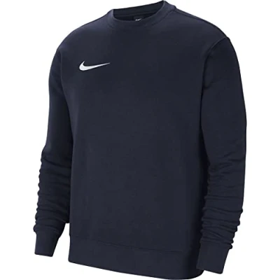 Image of NIKE Boy&#039;s Y Nk Flc Park20 Crew Sweatshirt, Obsidian/White, 8 9 Years UK