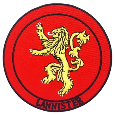Image of Game of Thrones Dark Horse House Lannister Lion Sigil Iron Sew on Embroidered Patch