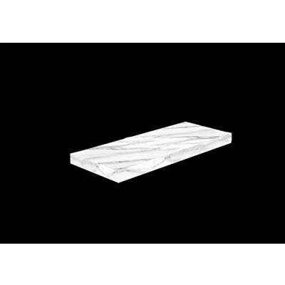 Image of Optimal Products WHITE MARBLE GLOSS FLOATING SHELF SHELVES DISPLAY UNIT WALL MOUNTED BOOKCASE (Large 90cm)