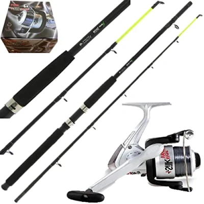Image of Angling Pursuits Sea Fishing Boat Rod 6FT Yellow Tip Max AP Beach Surf + Silk 60 Reel