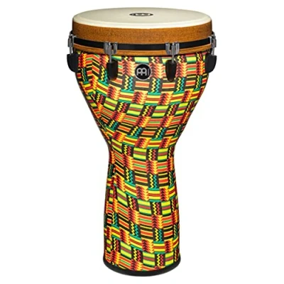 Image of Meinl Percussion Jumbo Djembe Instrument Very Large Handdrum Mechanical Tuning System Diameter 14 Inches Plastic, Multicoloured (JD14SI)
