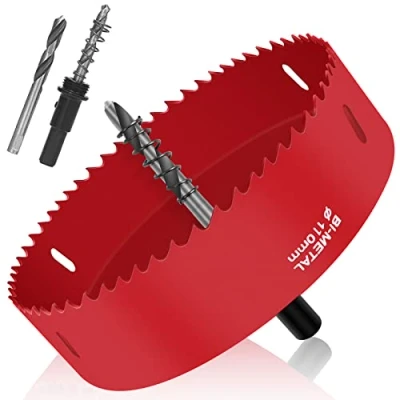 Image of Bi Metal Hole Saw 110mm, JatilEr M42 Cutter Holesaw Opener Tool Drill Holes Cutters Kit Circular Bits for Wood Aluminum Iron Sheet Pipe Plastic