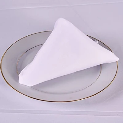 Image of Square Polyester Tablecloth Napkins For Wedding Parties Dinner Restaurant (White, 20&quot;x20&quot;((51x51cm)1 PCS))