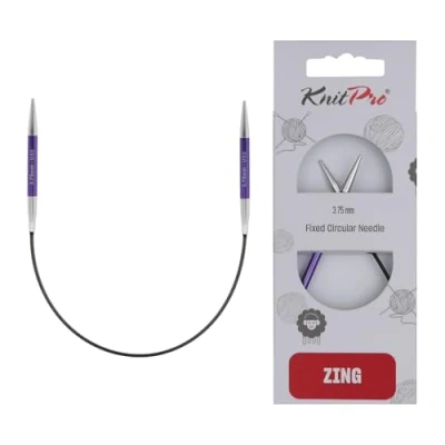 Image of KnitPro Zing Fixed Knitting Needles 22.5cm x 3.75mm Circular Pins