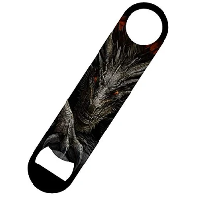 Image of Spiral Majestic Dragon Bar Blade Bottle Opener Black 18x4cm