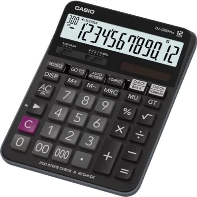 Image of Casio DJ 120DPLUS W EP Plus Desktop Calculator with Check and Correct Function Black