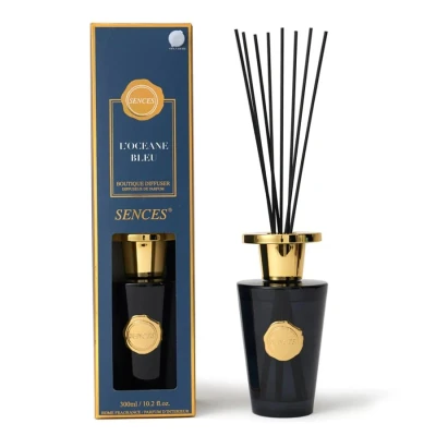 Image of Sences Luxury Reed Diffuser 300ml Scented with L&#039;Oceane Bleu, Long Lasting Natural Aroma, Premium Essential Oils, Elegant Glass Bottle, Ideal for Home, Office &amp; Spa, Refreshing Coastal Fragrance