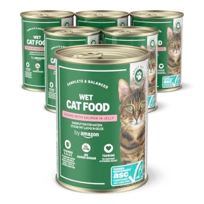 Image of by Amazon Wet Cat Food Can ASC Salmon Chunks in Jelly 6 pack