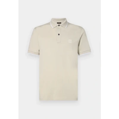 Image of BOSS Passertip Polo shirt, Men&#039;s, Size: Small, Light beige