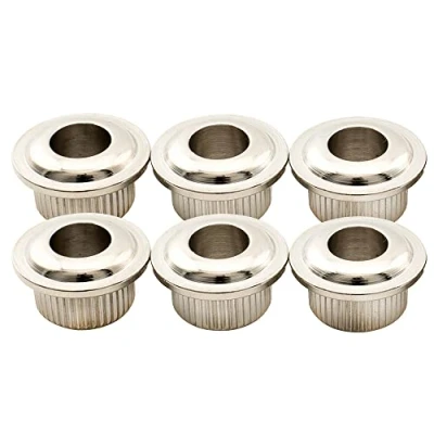 Image of Musiclily Pro 6mm to 10mm Vintage Modern Sized Guitar Tuner Conversion Bushings Tuning Pegs Adapter Ferrules,Nickel (Set of 6)