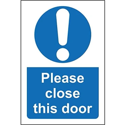 Image of Please Close This Door Safety Sign Self Adhesive Sticker 130mm x 100mm