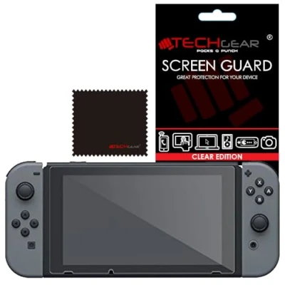 Image of TECHGEAR [2 Pack Screen Protectors for Nintendo Switch, Clear LCD Protector Guard Covers with Cleaning Cloth &amp; Applicator Card