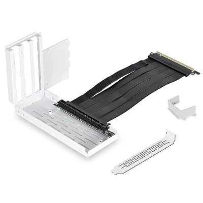 Image of LIANLI O11DE 1W Vertical Graphics Card Holder for O11 Dynamic EVO White, PCI E 4.0 Riser Cable Included